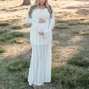 Cream lace maxi dress